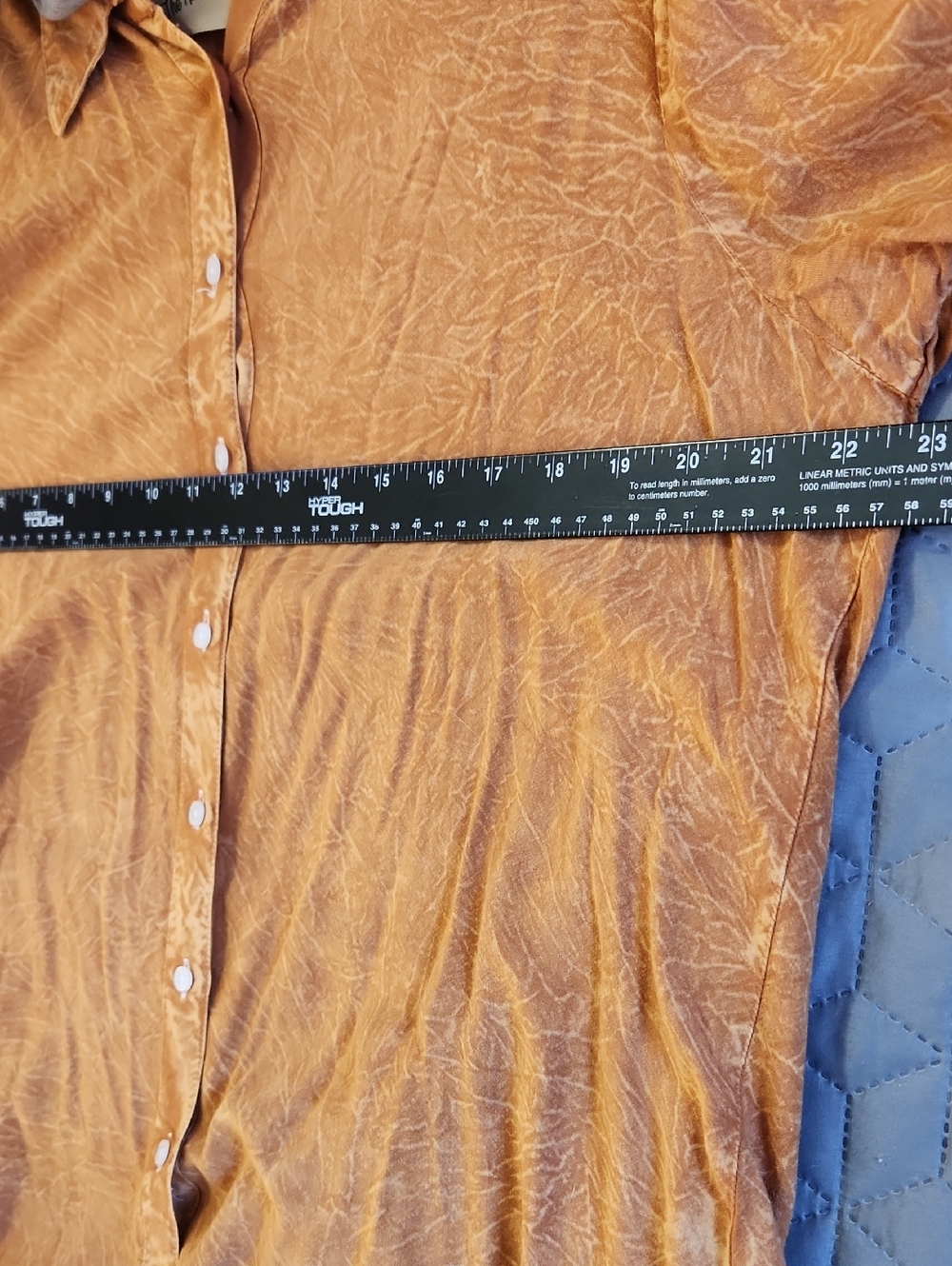 Nu Vintage Flowy Boho Hippie Button Oversized Shirt 'LOVE' Peace Patch Size XL - Picture 6 of 7